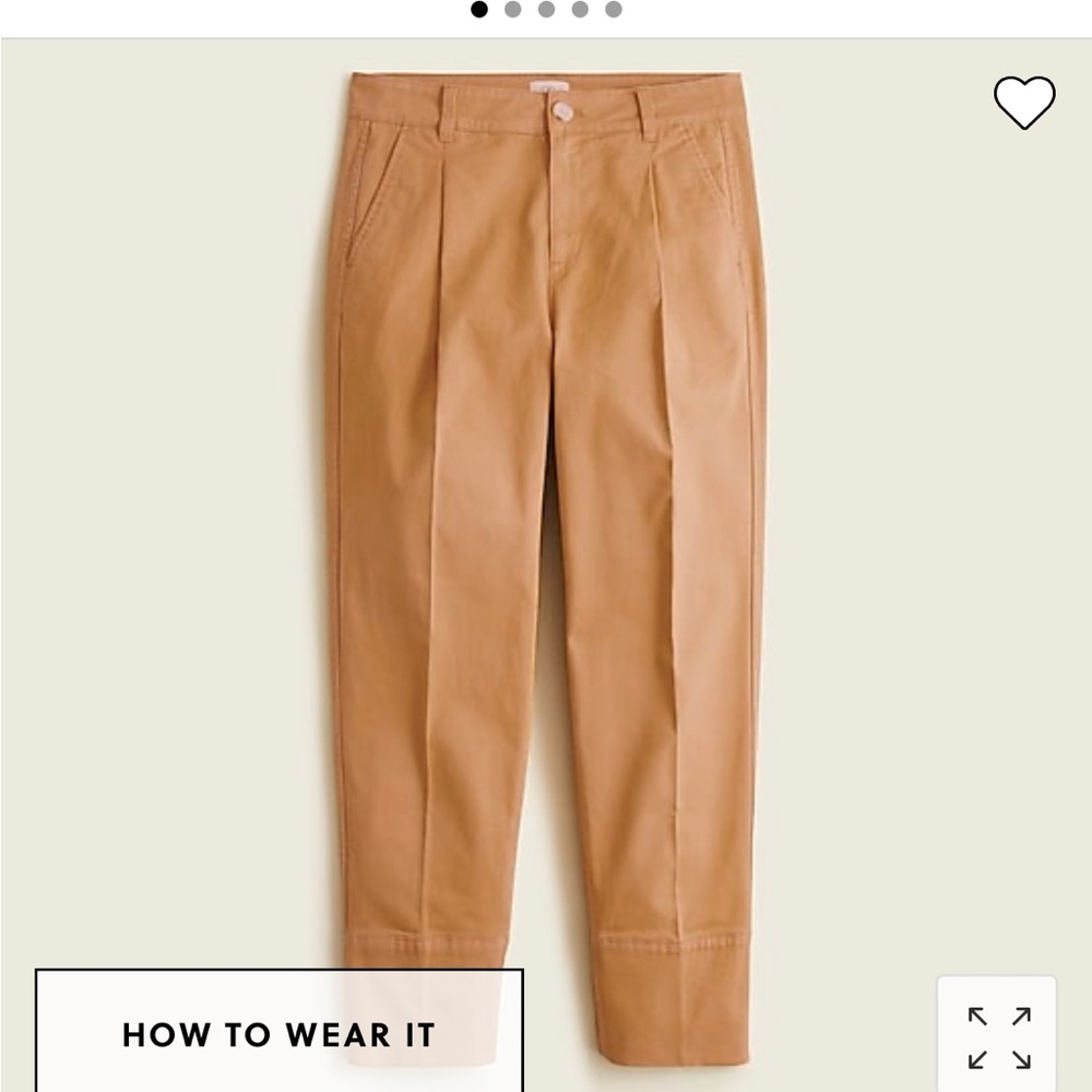NWT JCREW PLEATED CHINOS